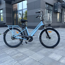 Електровелосипед VOLTO Huachi 26" 500W 19Ah Блакитний з кошиком та багажником