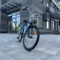 Електровелосипед VOLTO Huachi 26" 500W 19Ah Блакитний з кошиком та багажником