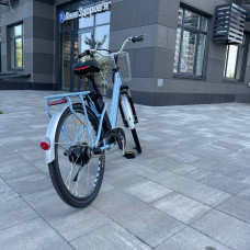 Електровелосипед VOLTO Huachi 26" 500W 19Ah Блакитний з кошиком та багажником