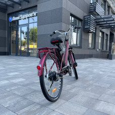 Електровелосипед VOLTO Huachi 26" 500W 19Ah Бордовий з кошиком та багажником